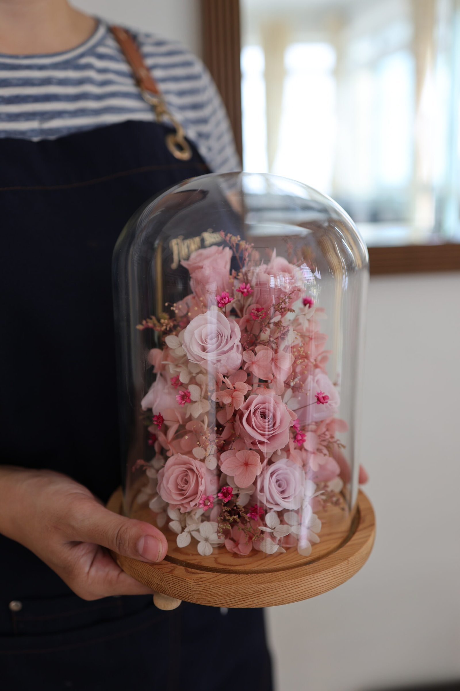 Eternal Pink Blooms in Cloches