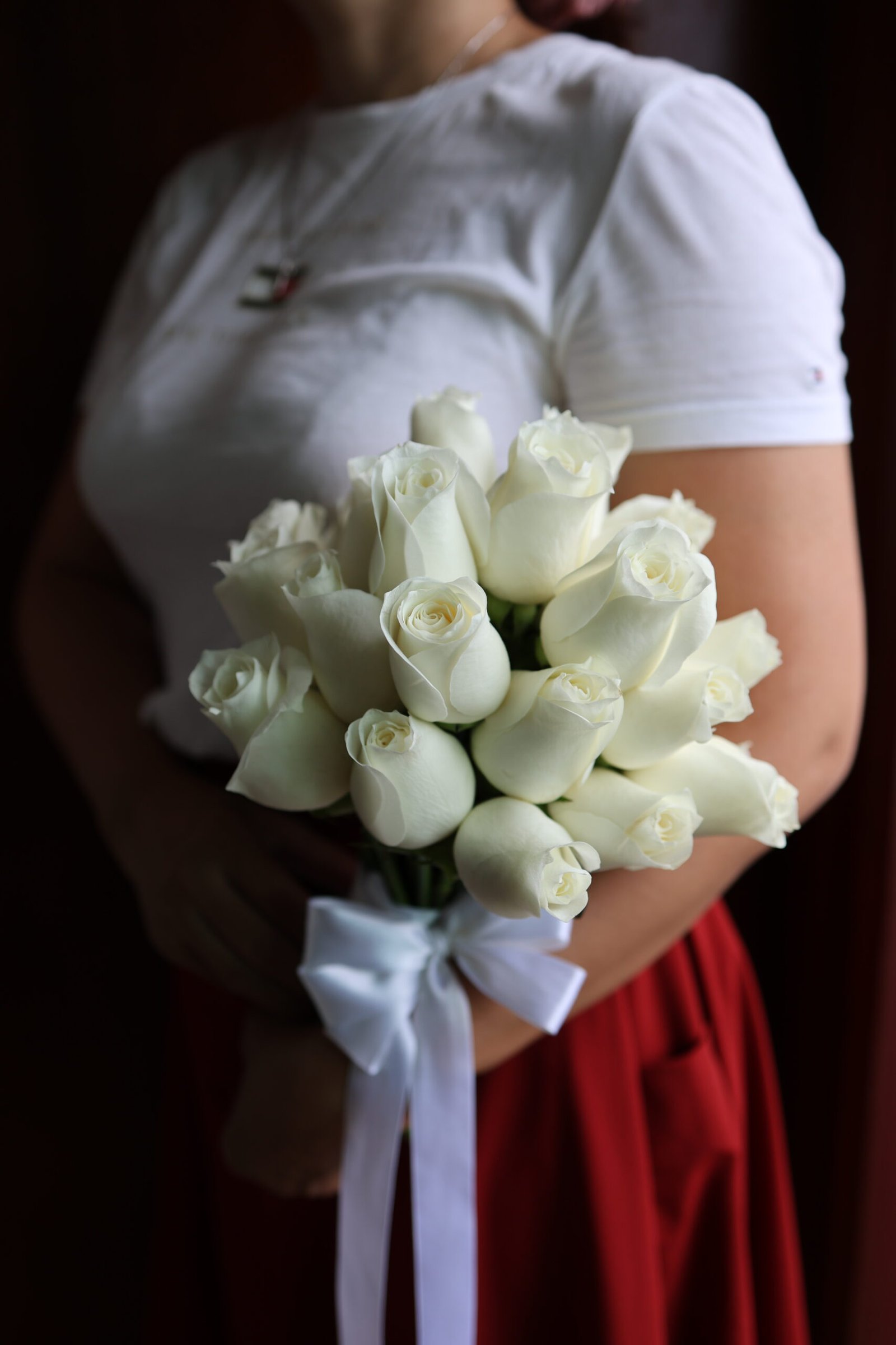 Elegant White Rose Bridal Bouquet - Image 4