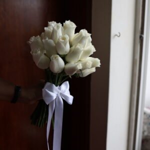 Alternative view of Elegant White Rose Bridal Bouquet