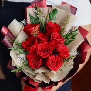 Valentine's Day Everlasting Real Red Roses Bouquet